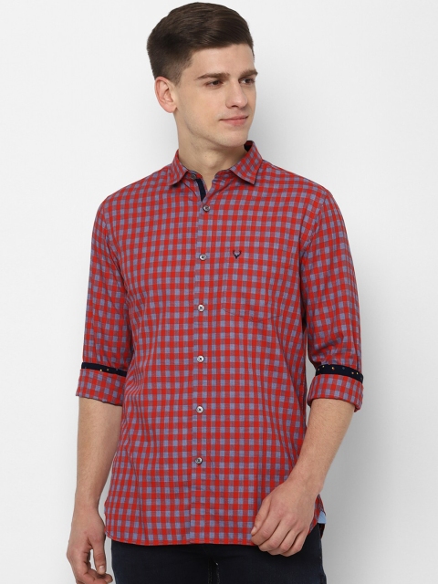 

Allen Solly Men Red & Grey Slim Fit Checked Casual Shirt