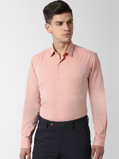 

Peter England Men Peach-Coloured Regular Fit Printed Formal Shirt