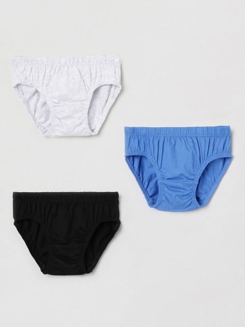 

max Boys Pack Of 3 Solid Hipster Briefs, Blue