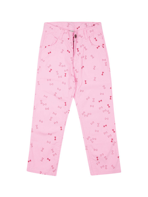 

Cherokee Girls Pink Regular Fit Printed Regular Trousers