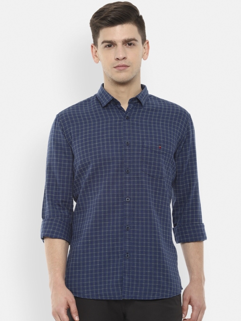 

Louis Philippe Sport Men Navy Blue & Beige Slim Fit Checked Casual Shirt