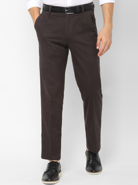 

Allen Solly Men Brown Regular Fit Solid Formal Trousers