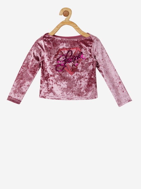

VITAMINS Girls Pink Embellished Top