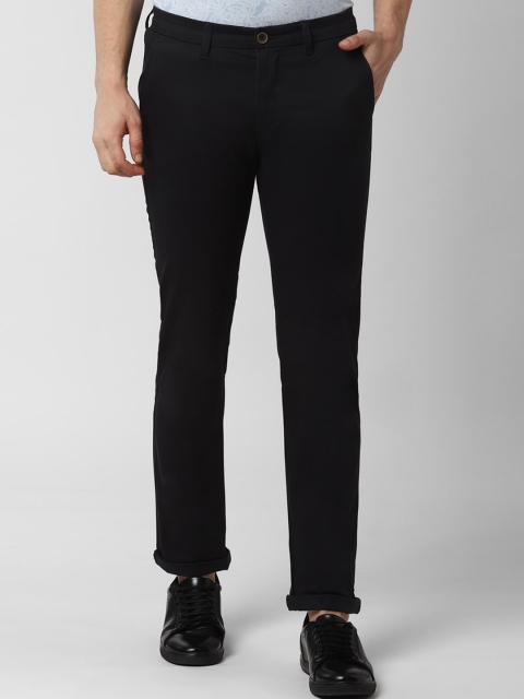 

Peter England Casuals Men Black Slim Fit Solid Regular Trousers