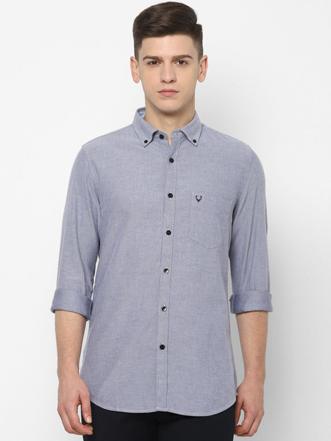 

Allen Solly Men Grey Slim Fit Solid Casual Shirt