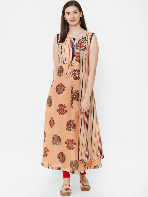 

Juliet Women Orange & Red Printed Anarkali Kurta