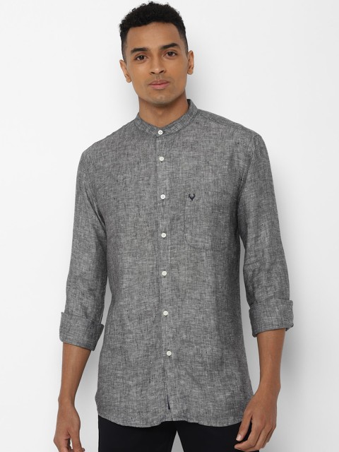 

Allen Solly Men Grey Slim Fit Self Design Casual Shirt