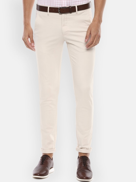 

Van Heusen Sport Men Off-White Slim Fit Solid Formal Trousers