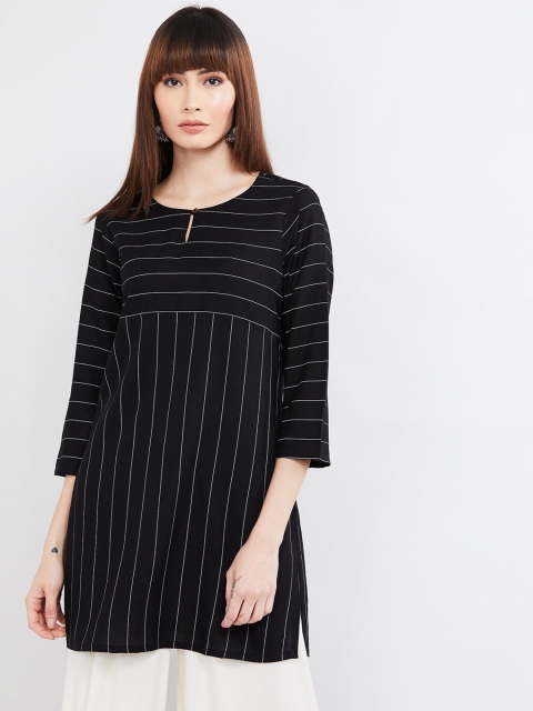 

max Black & White Striped Kurti