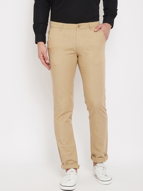 

Canary London Men Beige Smart Slim Fit Solid Regular Linen Trousers