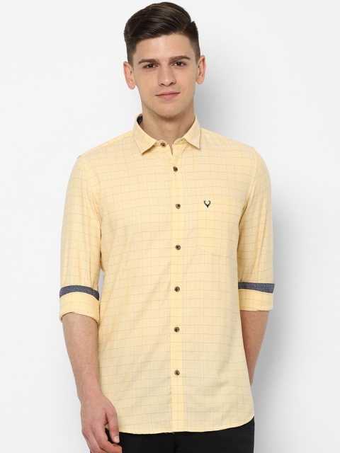 

Allen Solly Men Yellow Slim Fit Checked Casual Shirt