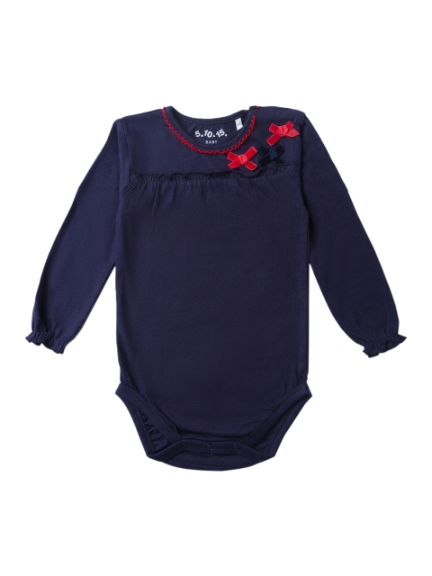 

5.10.15 Girls Navy Blue Solid Bodysuit