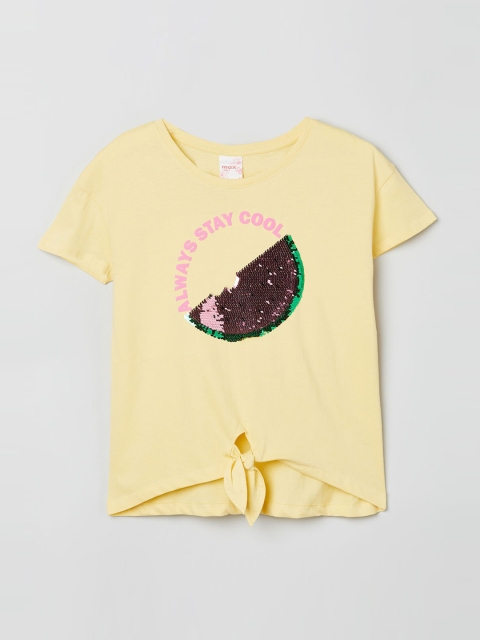 

max Girls Yellow Embellished Top