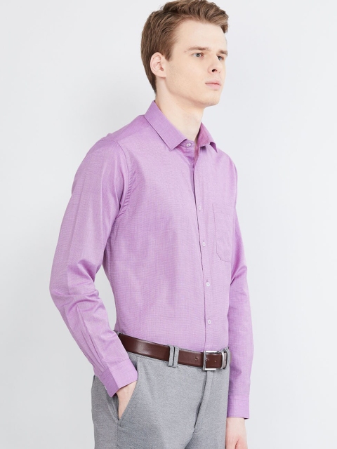 max Men Purple Regular Fit Solid Casual Shirt