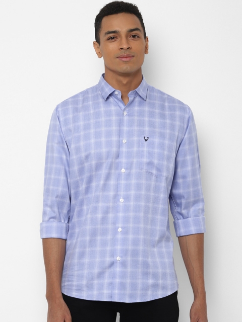 

Allen Solly Men Blue & Off-White Slim Fit Checked Casual Shirt