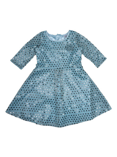 

Doodle Girls Blue Printed Fit and Flare Dress
