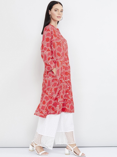 

max Women Orange Dyed A-Line Kurta