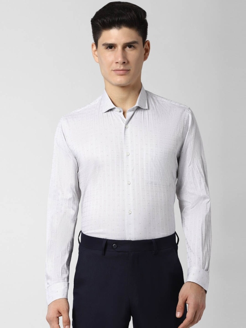 

Peter England Men White Slim Fit Printed Formal Shirt