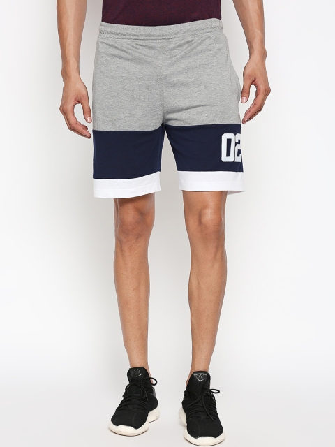 

FiTZ Men Grey Colourblocked Regular Fit Sports Shorts