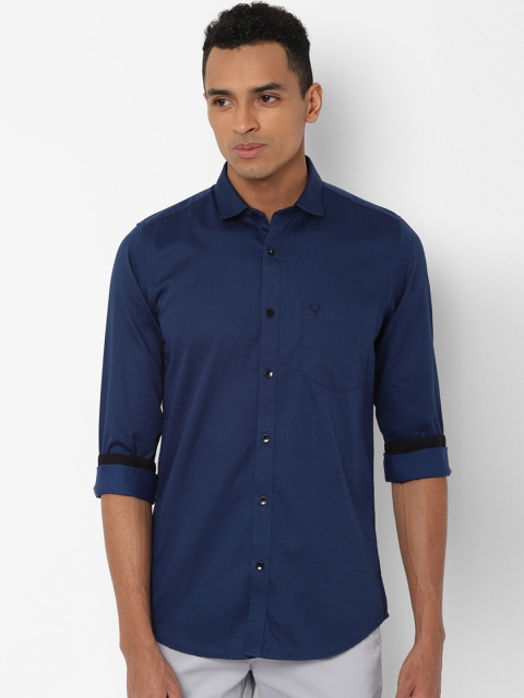 

Allen Solly Men Navy Blue Slim Fit Solid Casual Shirt