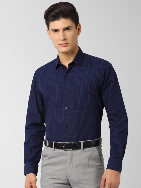 

Peter England Men Navy Blue Slim Fit Checked Formal Shirt