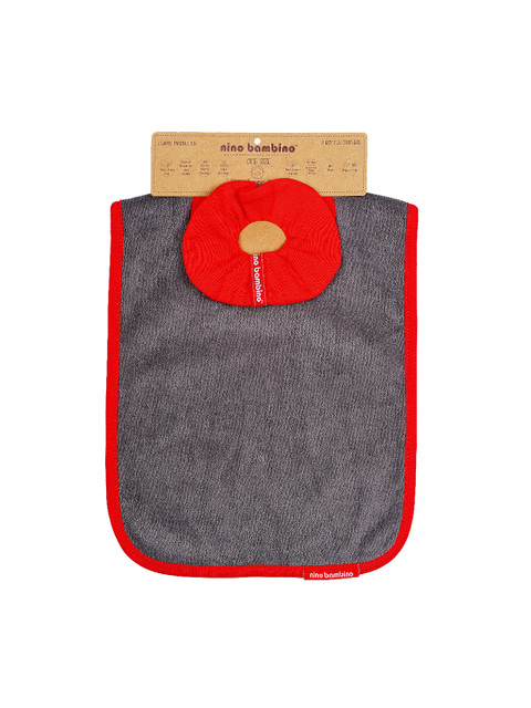 

Nino Bambino Kids Grey Solid Organic Cotton Bib with Drip