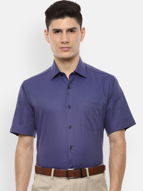 

Van Heusen Men Blue Regular Fit Self Design Formal Shirt