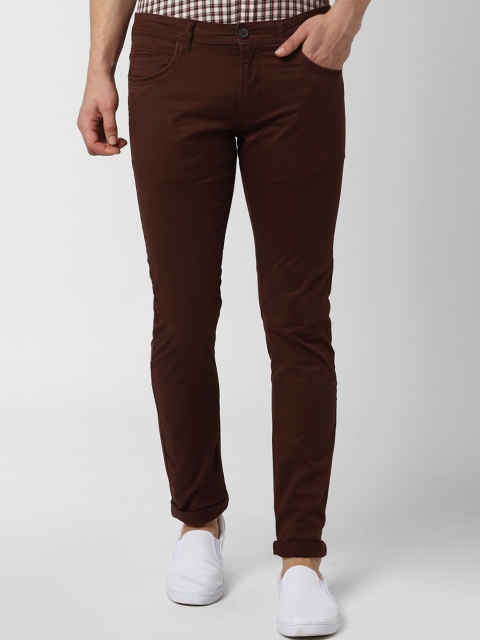 

Peter England Casuals Men Maroon Skinny Fit Solid Regular Trousers