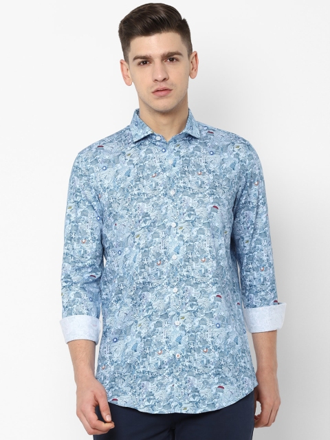 

SIMON CARTER LONDON Men Blue Slim Fit Printed Casual Shirt