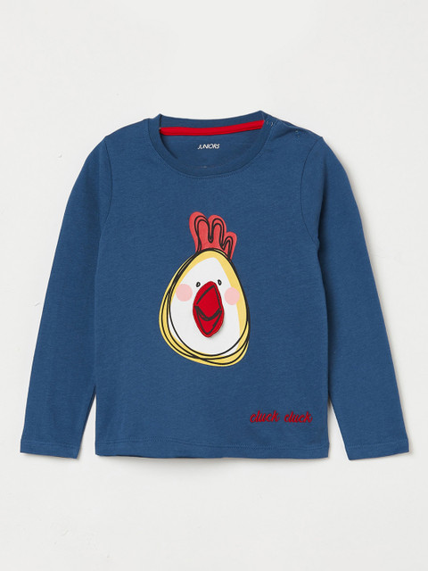 

Juniors by Lifestyle Boys Blue Solid Round Neck T-shirt