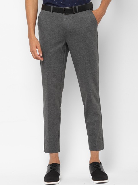

Allen Solly Men Grey Slim Fit Self Design Formal Trousers