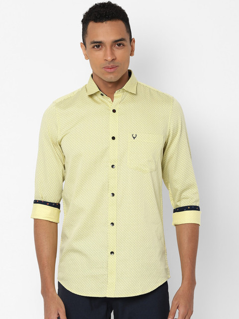 

Allen Solly Men Yellow Slim Fit Printed Casual Shirt