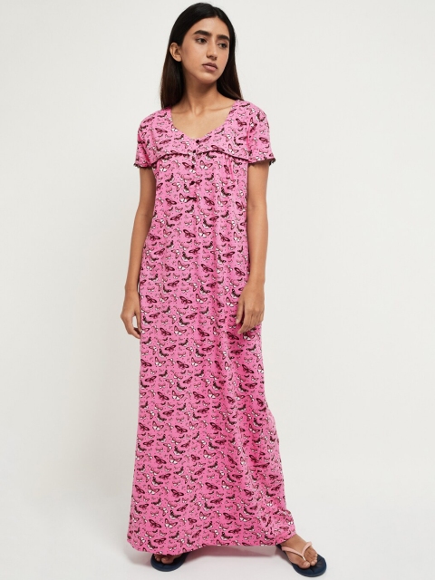 

max Pink Printed Nightdress