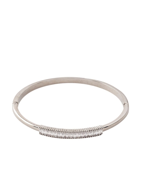 

Sia Art Jewellery Silver-Plated Cubic Zirconia Studded Bangle-Style Bracelet