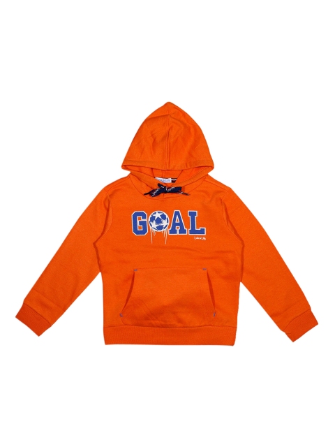 

Luke & Lilly Boys Orange Printed Hooded Sweatshirt