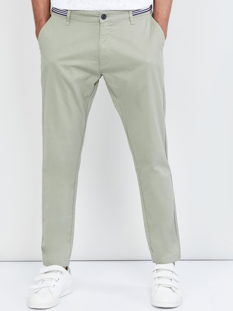 

max Men Green Regular Fit Solid Chinos
