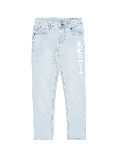 

Pantaloons Junior Boys Blue & White Tapered Fit High-Rise Clean Look Jeans