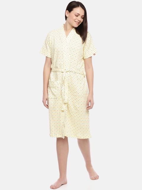 

GOLDSTROMS Women Yellow Printed Cotton Bathrobe