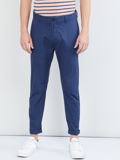 

max Men Blue Slim Fit Printed Chinos