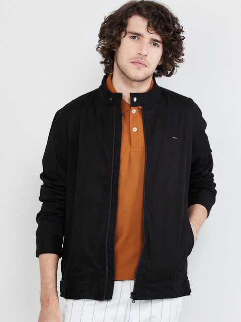 

max Men Black Solid Tailored Jacket