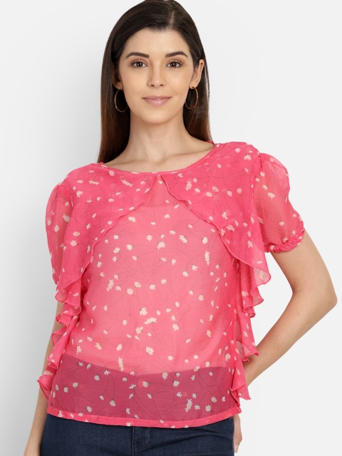 

Yaadleen Women Pink Printed Top