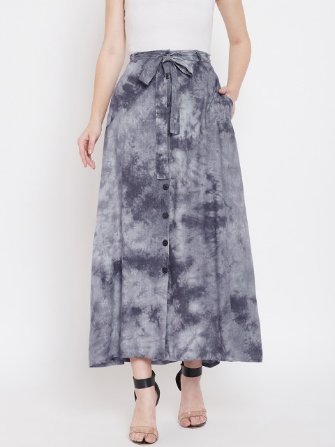 

LUCERO Women Grey Dyed A-Line Maxi Skirt