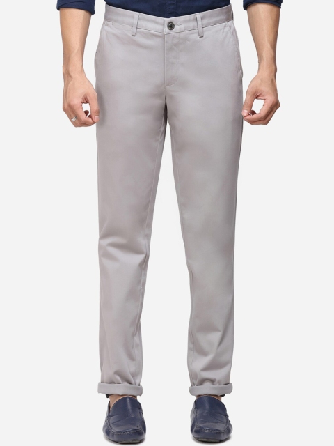 

JADE BLUE Men Grey Regular Fit Solid Trousers