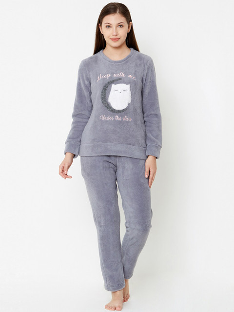 

Sweet Dreams Women Grey Printed Night suit