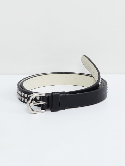 max Women Black Embellished Belt