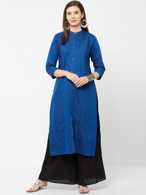 

Juliet Women Blue Solid Straight Kurta