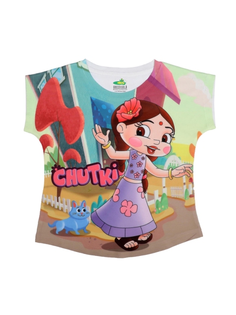 

Chhota Bheem Girls Multicoloured Printed Round Neck T-shirt, Multi
