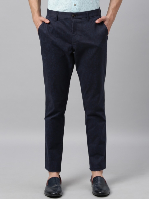 

RARE RABBIT Men Blue Slim Fit Solid Regular Trousers
