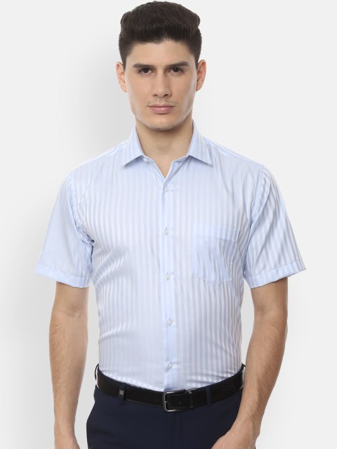 

Van Heusen Men Blue & Off-White Striped Formal Shirt