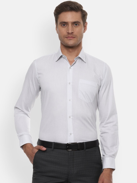 

Van Heusen Men White Slim Fit Self Design Formal Shirt